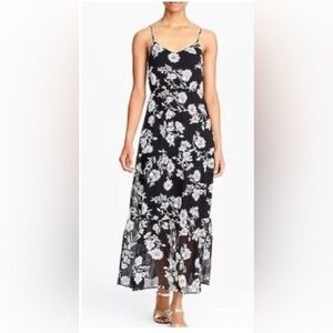 Black and white floral maxi dress
